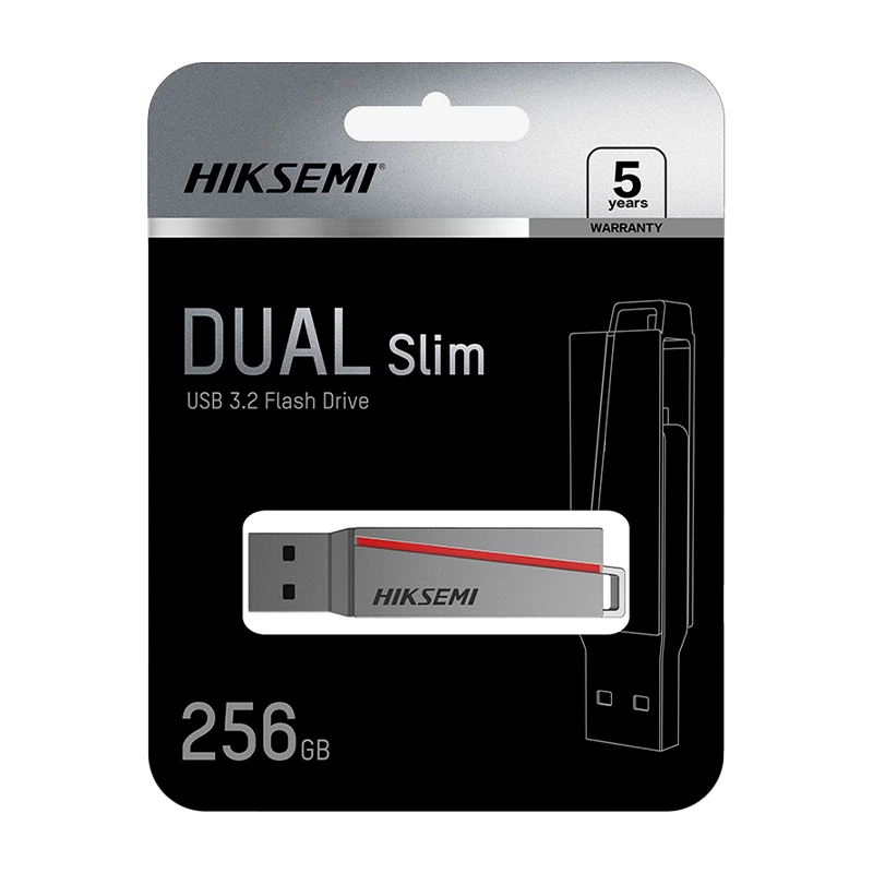 HIKSEMI CLE USB 256 GB E307C U3 Dual USB 3.2 & USB Type-C Flash Drive γκρι