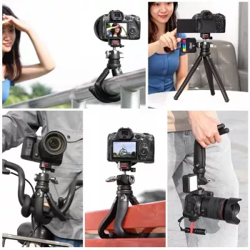 Ulanzi Claw Flexible Tripod Pro με Υποδοχή Ψυχρής Βάσης και 3x Βίδες 1/4 ίντσας για Κάμερα, Smartphone, Action Cam