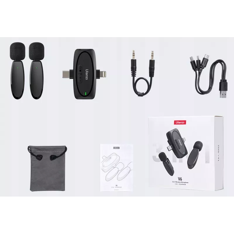 Ulanzi V6 Kit Ασύρματης Μετάδοσης Ήχου - USB-C + Lightning