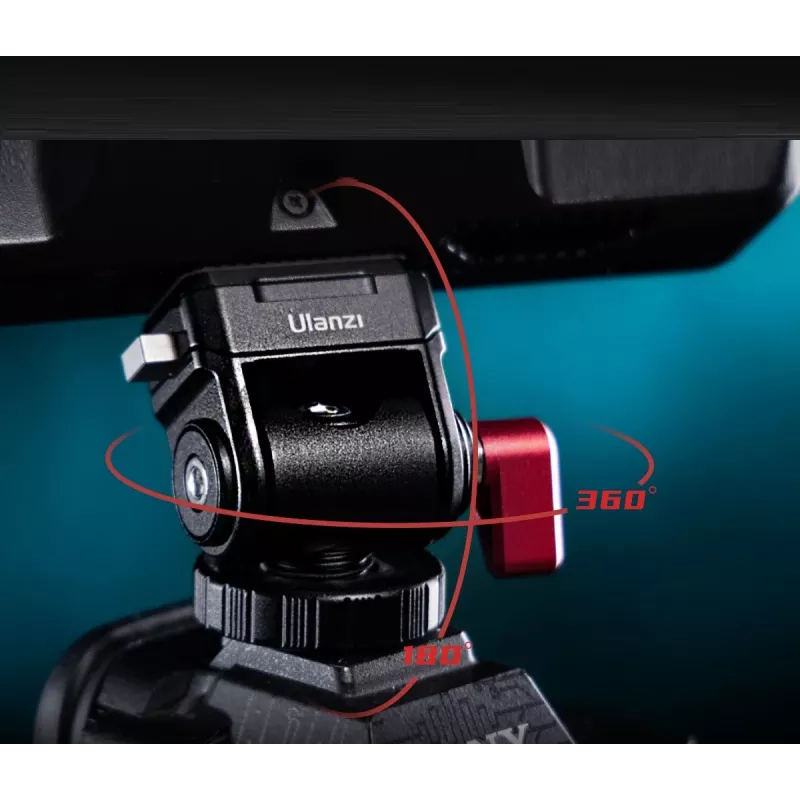 ULANZI Quick CO01 Βάση Οθόνης 3D 360° με Βίδα 1/4 ίντσας, Μαύρο