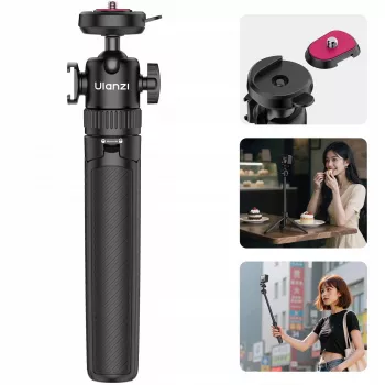 ULANZI MT90 2-in-1 τρίποδο selfie stick με ταχυσύνδεσμο για smartphone και κάμερα, μαύρο