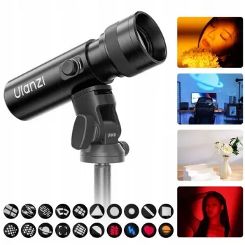 ULANZI LM01 10W LED spotlight με φίλτρα Gobo και χρώματος, zoom και εφέ