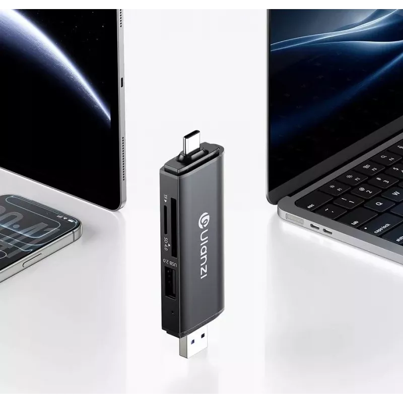 ULANZI CR3 3-in-1 αναγνώστης καρτών SD/MicroSD/USB με θύρες USB-C και USB-A