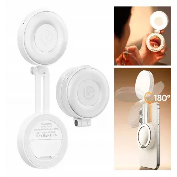 ULANZI LM23 φωτιστικό LED βίντεο με καθρέφτη, MagSafe, 2700K-6500K, 5 επίπεδα φωτεινότητας, 750mAh, USB-C, λευκό