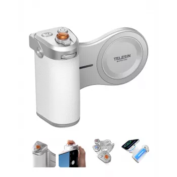 TELESIN MagSafe Pilot Λαβή Bluetooth με μπαταρία 3200mAh για iPhone - Λευκό
