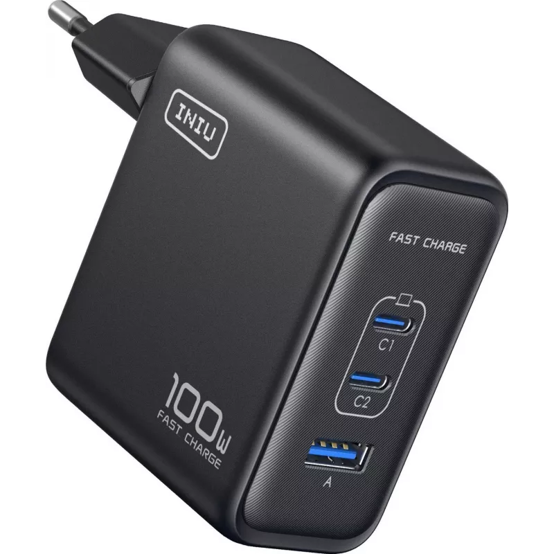 INIU Leopard Charger 100W GaN USB-C Φις EU Μαύρο