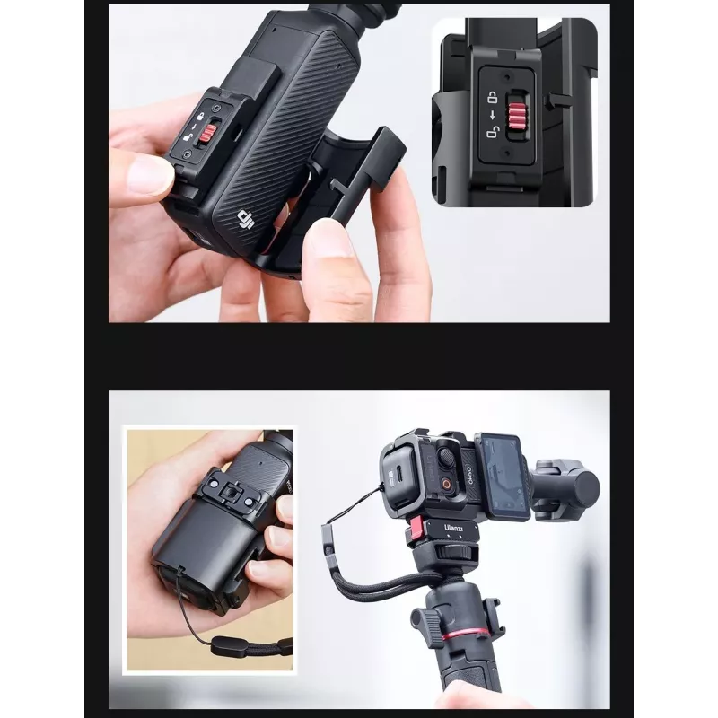 Ulanzi C014 Πλαίσιο επέκτασης για DJI Osmo Pocket 3, κράμα αλουμινίου & ABS, Μαύρο
