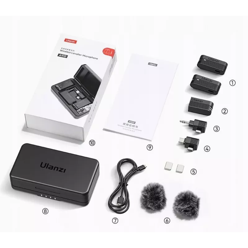 Ulanzi A100 Ασύρματο μικρόφωνο USB-C / USB-A / 3.5mm Jack