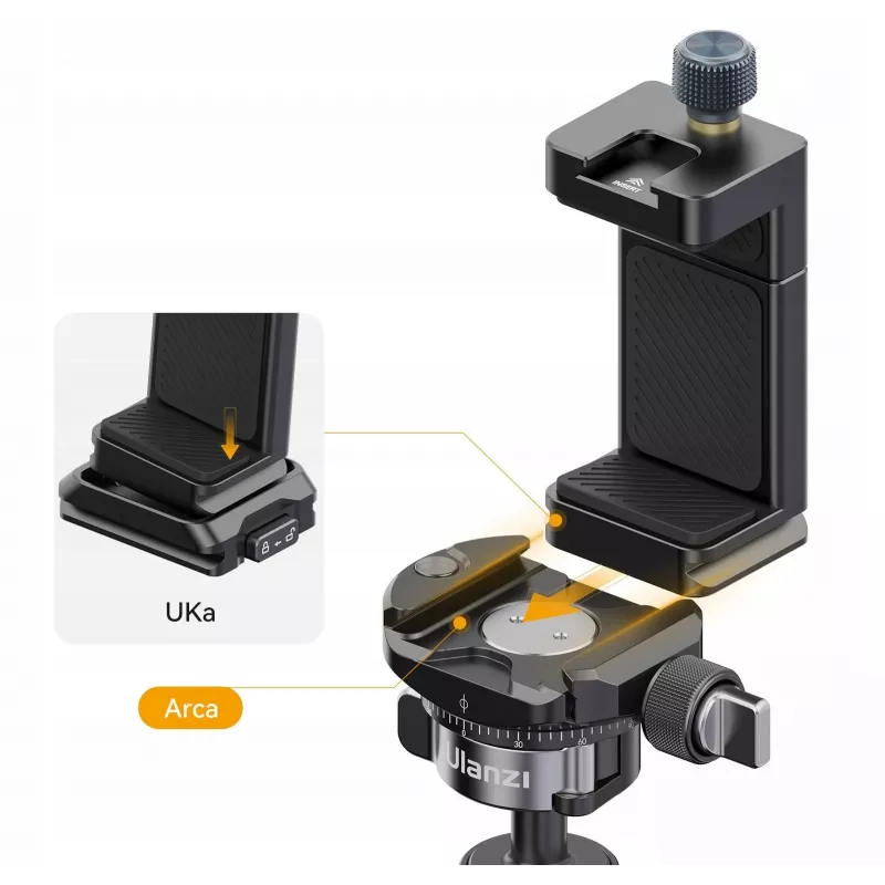 Ulanzi MA33 Θήκη Τηλεφώνου με 2x Cold Shoe Mounts και Βάση Arca-Swiss
