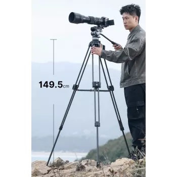ULANZI T047 Επαγγελματικό Σύστημα Τριπόδου Video 25kg Φόρτωση 149,5cm Ύψος 75mm Κελύφη