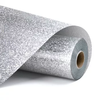 LOKLIK Glitter Heat Transfer Vinyl - Ασημί - 30,5 x 90 cm (SG-HTV-1570-US-L-B2B)