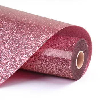 LOKLIK Glitter Heat Transfer Vinyl - Ροζ - 30,5 x 90 cm
