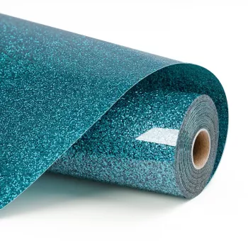 LOKLIK Glitter Heat Transfer Vinyl - Ανοιχτό Μπλε - 30,5 x 90 cm (12 ίντσες x 3 ft) - 1 Ρολό