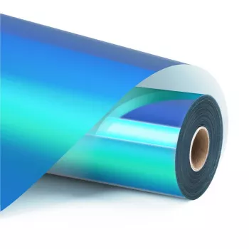 LOKLIK Μόνιμη Αυτοκόλλητη Μεμβράνη Βινυλίου Holographic - Μπλε Νερού - 30,5 x 90 cm