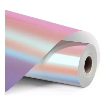 LOKLIK Μόνιμη Αυτοκόλλητη Μεμβράνη Βινυλίου Holographic - Ροζ - 30,5 x 90 cm