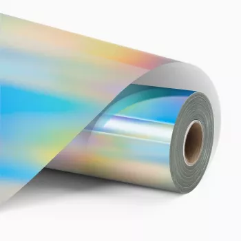LOKLiK Μόνιμη Αυτοκόλλητη Μεμβράνη Βινυλίου Holographic - Iridescent Ασημί - 30,5 x 90 cm