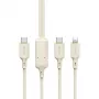 Dudao L7SF καλώδιο 2-in-1 USB-C σε USB-C / Lightning 100W 1,2m μπεζ