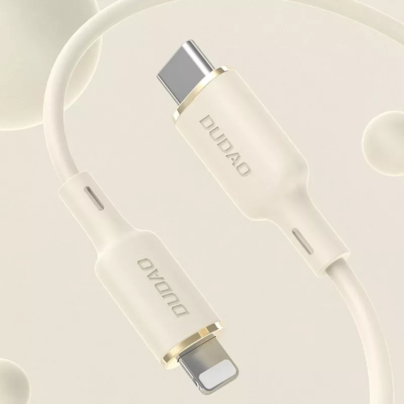 Dudao L7SF καλώδιο 2-in-1 USB-C σε USB-C / Lightning 100W 1,2m μπεζ