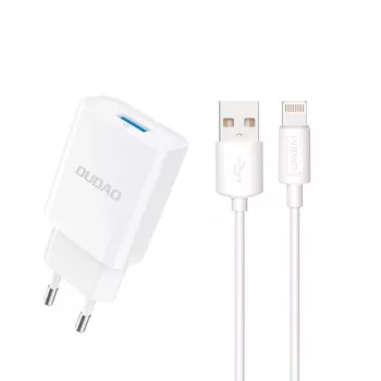 Dudao A4EU φορτιστής 10W 1xUSB-A με καλώδιο USB-A σε Lightning (1m) - λευκό