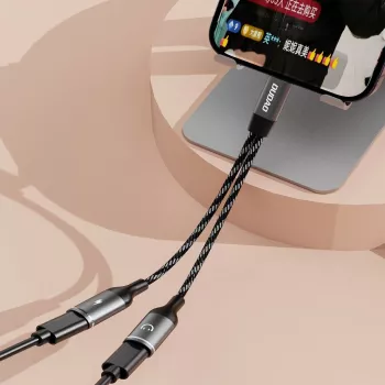 Dudao L13C+ προσαρμογέας 2-in-1 USB-C σε USB-C με ήχο και φόρτιση