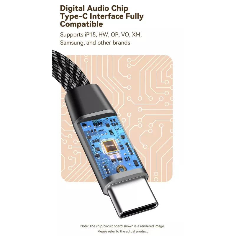 Dudao L13C+ προσαρμογέας 2-in-1 USB-C σε USB-C με ήχο και φόρτιση