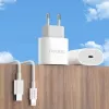 Dudao A14EUC φορτιστής 20W (περιλαμβάνεται καλώδιο USB-C σε USB-C 1m) λευκό
