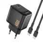 Dudao A28C φορτιστής GaN 45W με καλώδιο USB-C - μαύρο
