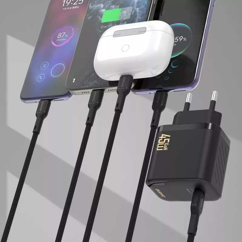 Dudao A28C φορτιστής GaN 45W με καλώδιο USB-C - μαύρο