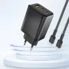 Dudao A29 τροφοδοτικό GaN 65W 2x USB-C + 1x USB-A μαύρο