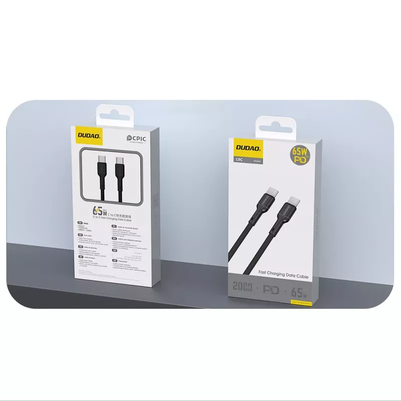 Dudao L9C USB-C σε USB-C 1m Μαύρο Καλώδιο φόρτισης και δεδομένων