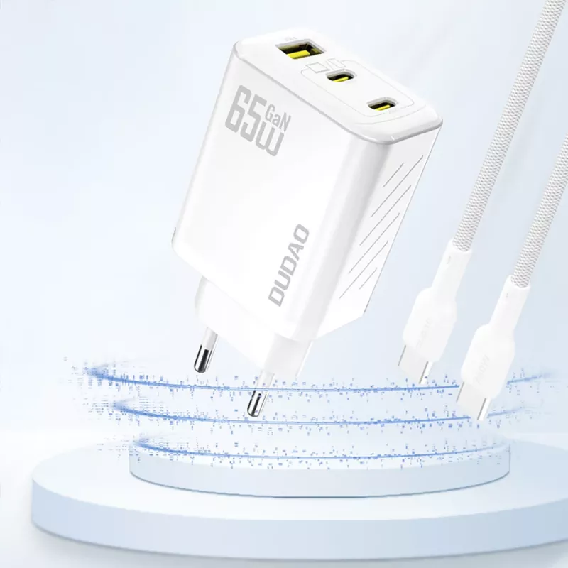 Dudao A29 65W GaN 2x USB-C + 1x USB-A Φορτιστής - Λευκό