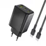 Dudao A29C 65W GaN USB-C Φορτιστής με Καλώδιο USB-C - Μαύρο