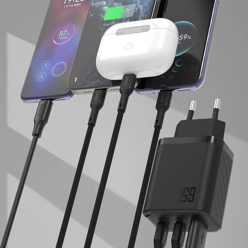 Dudao A29C 65W GaN USB-C Φορτιστής με Καλώδιο USB-C - Μαύρο