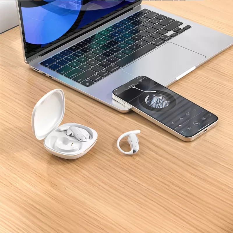 Dudao U17Z Bluetooth 5.3 Open-Ear Ακουστικά με Άγκιστρα Αυτιού - Λευκό