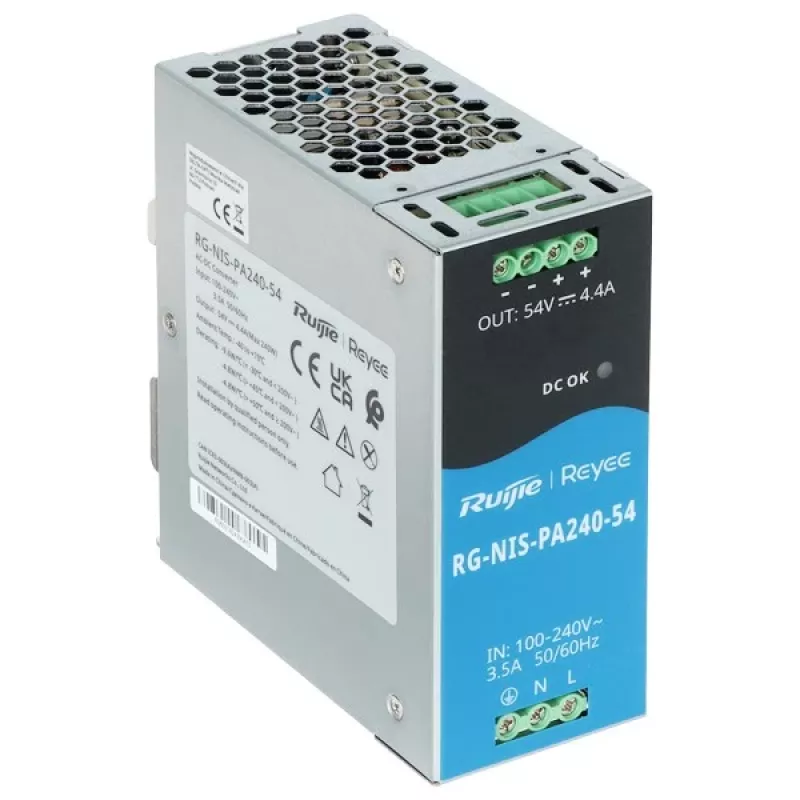 Reyee RG-NIS-PA240-54 Βιομηχανικό τροφοδοτικό switch 240W 54V