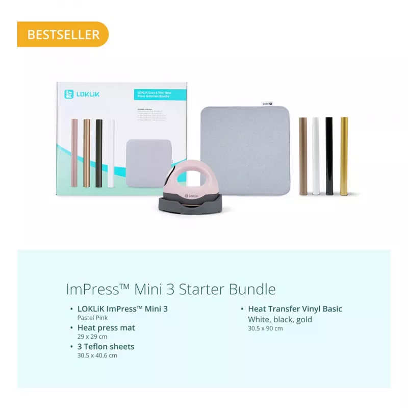 LOKLIK ImPress Mini 3 Heat Press - παστέλ ροζ
