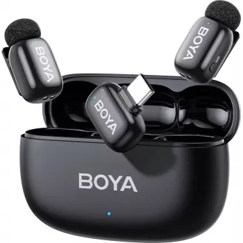 BOYA mini 2-02 Ασύρματο Σύστημα Μικροφώνου 2,4 GHz USB-C - Μαύρο