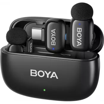 BOYA mini 2-02 Ασύρματο Σύστημα Μικροφώνου 2,4 GHz USB-C - Μαύρο