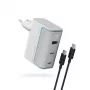 CUKTECH AD1003EU 100W GaN Φορτιστής τοίχου 2x USB-C + USB-A με καλώδιο - Λευκό