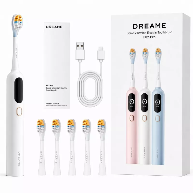 Dreame F02 Pro Ηχητική Οδοντόβουρτσα, Σετ, Λευκό