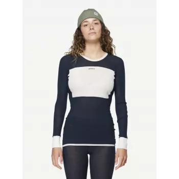 Devold Wool Mesh 190 Shirt Γυναικείο Base Layer - Ink/Offwhite, Μέγεθος M
