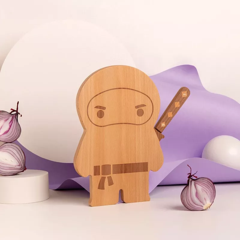 OTOTO Ninja Board Σετ Σανίδας Κοπής & Μαχαιριού - Μαύρο
