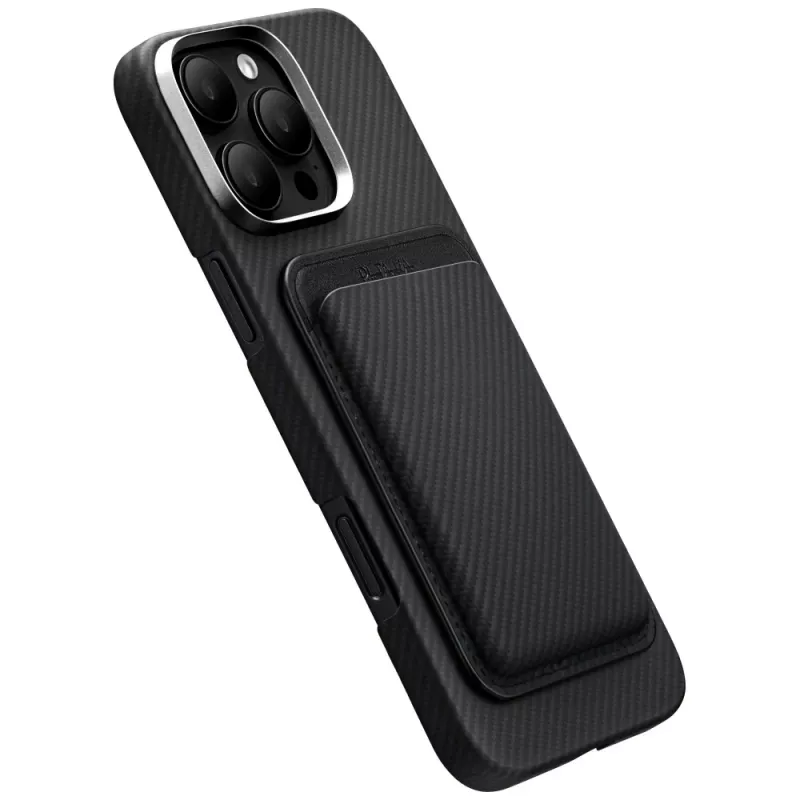 PITAKA Woven Wallet MagSafe Μαγνητικό Πορτοφόλι για iPhone - Μαύρο/Γκρι