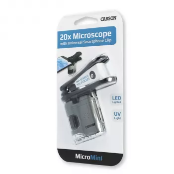 Carson MicroMini 20x Φορητό μικροσκόπιο χειρός με φωτισμό LED - Μαύρο