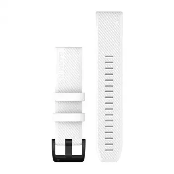 Garmin QuickFit 22mm Λουράκι σιλικόνης Λευκό με μαύρο κούμπωμα ανοξείδωτου χάλυβα 010-12901-01