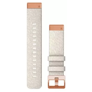 Garmin QuickFit 20 mm νάιλον λουράκι για fenix 5S/5S Plus/6S/7S, Cream με πόρπη Rose Gold, 010-13102-09
