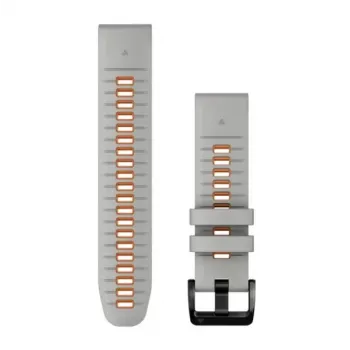 Garmin QuickFit σιλικονούχο λουράκι 22 mm για ρολόγια, Mist Grey/Orange (010-13280-02)