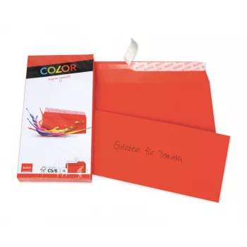 ELCO Color φάκελος C5/6 (114 x 229 mm), χωρίς παράθυρο, αυτοκόλλητος, 100 g/m², κόκκινο, 25 τεμ. (74617.92)