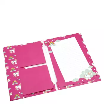 Artoz Papier 334001-03 Χαρτί Αλληλογραφίας με Φακέλους, Unicorn ροζ (περίπου DIN A5), 80 g/m², 1 Πακέτο