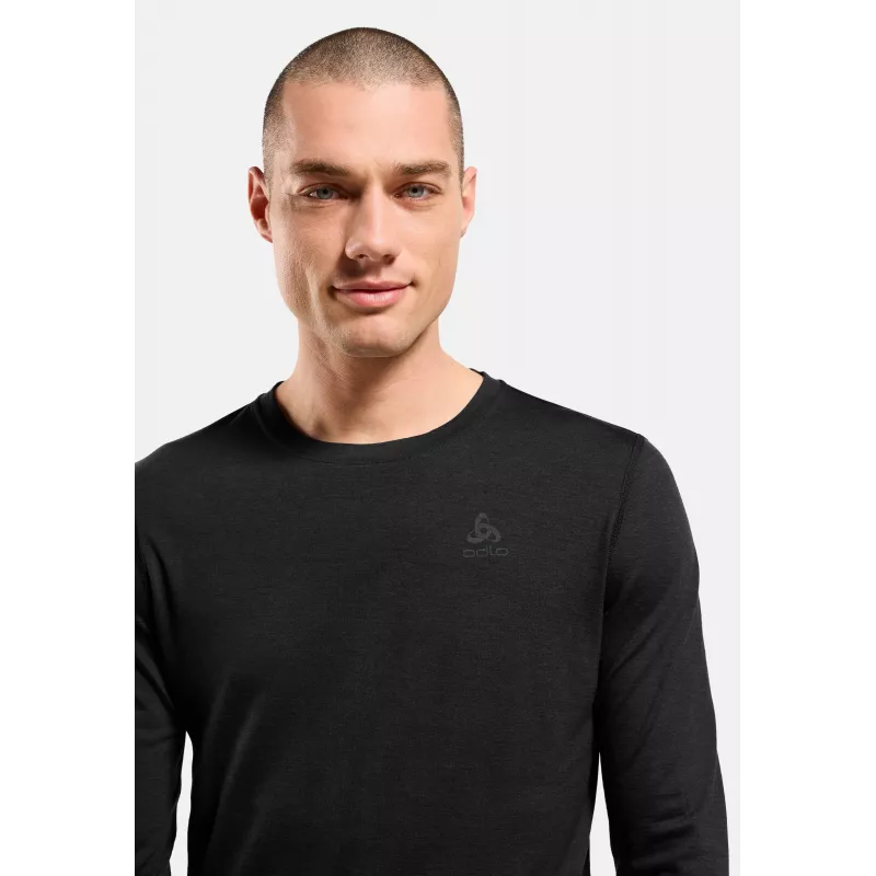 Odlo Merino 200 BL Top Crew Neck LS - Μαύρο, Μέγεθος XL